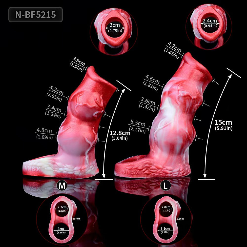 Gaine Pénienne En Silicone Loup À Double Nœud