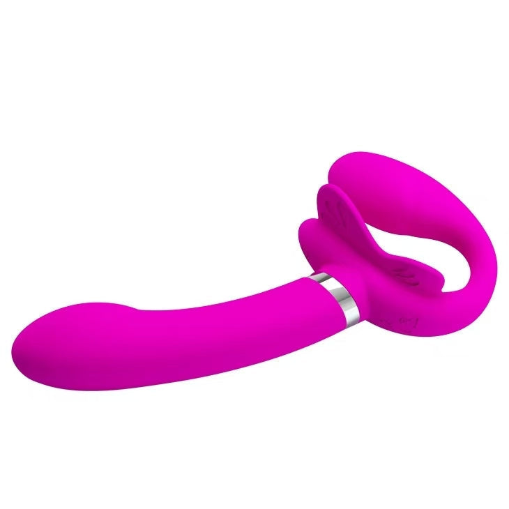 Gode Ceinture Sans Harnais Souple Rose Silicone