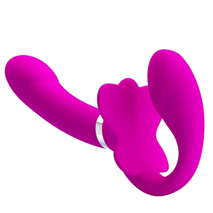 Gode Ceinture Sans Harnais Souple Rose Silicone