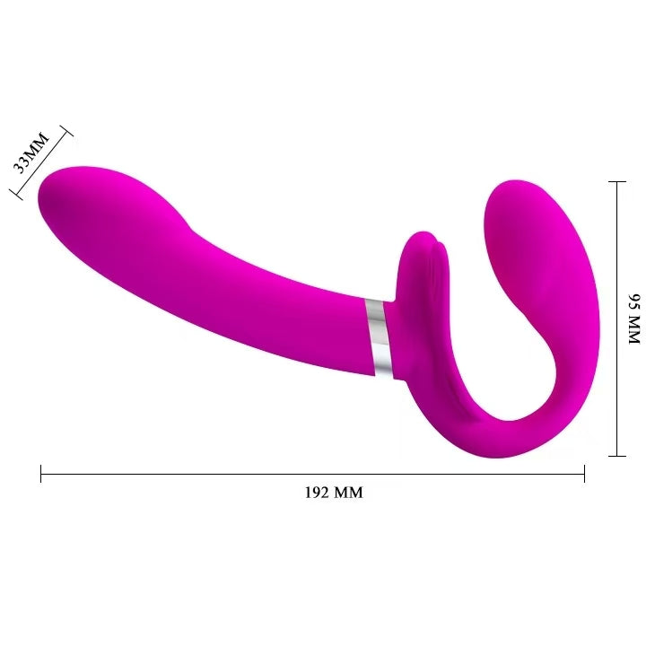 Gode Ceinture Sans Harnais Souple Rose Silicone