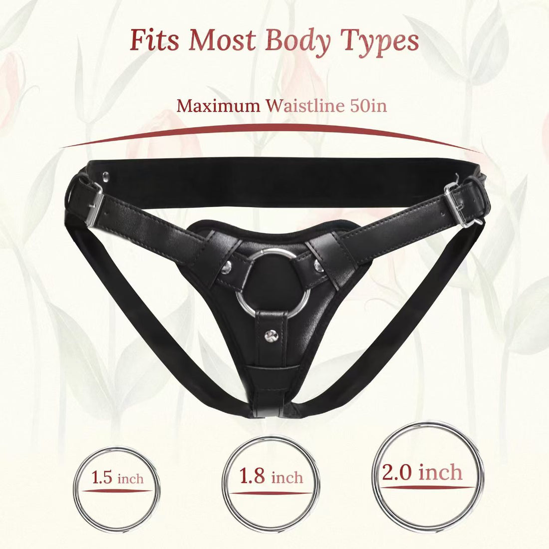 Harnais Gode Ceinture Noir en Cuir Premium avec 3 Anneaux