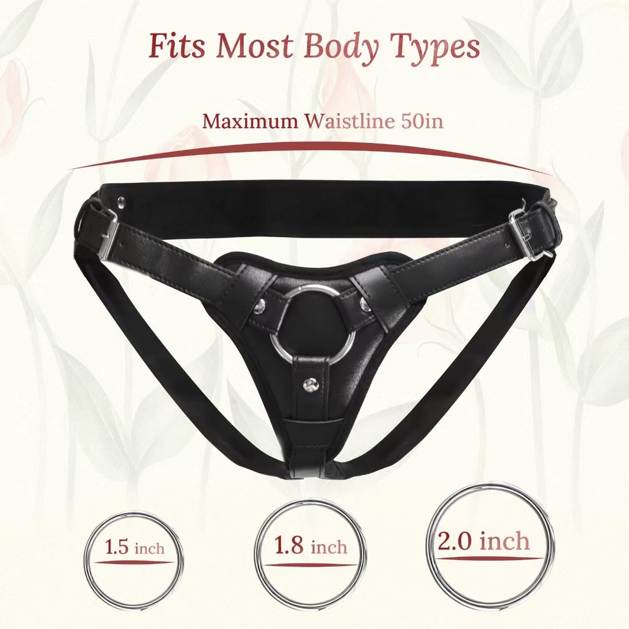 Harnais Gode Ceinture Noir en Cuir Premium avec 3 Anneaux