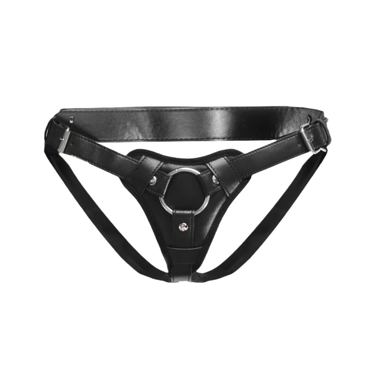 Harnais Gode Ceinture Noir en Cuir Premium avec 3 Anneaux