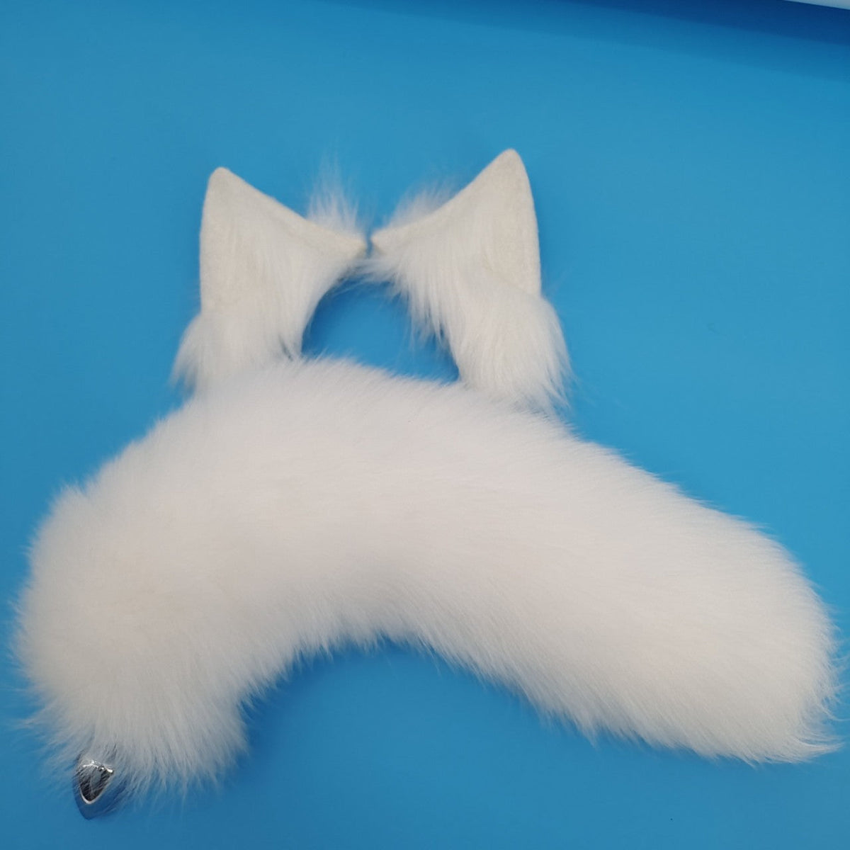 Plug Queue Renard Blanc Réaliste Cosplay