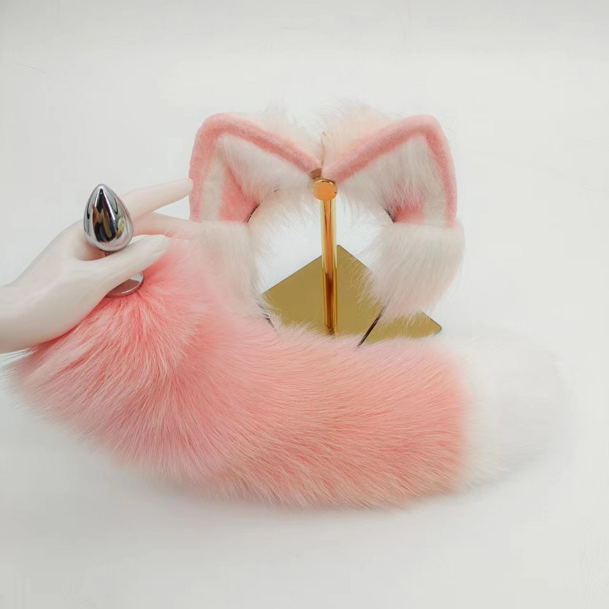 Plug Anal Queue D'animal Renard Rose et Blanc