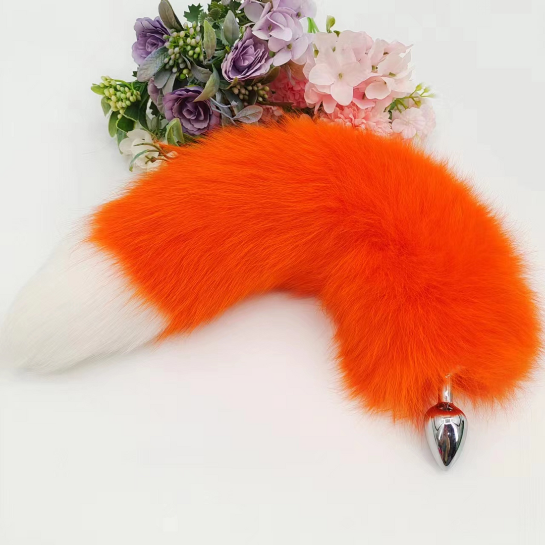 Plug Anal Queue de Renard Orange  – Kit avec Oreilles