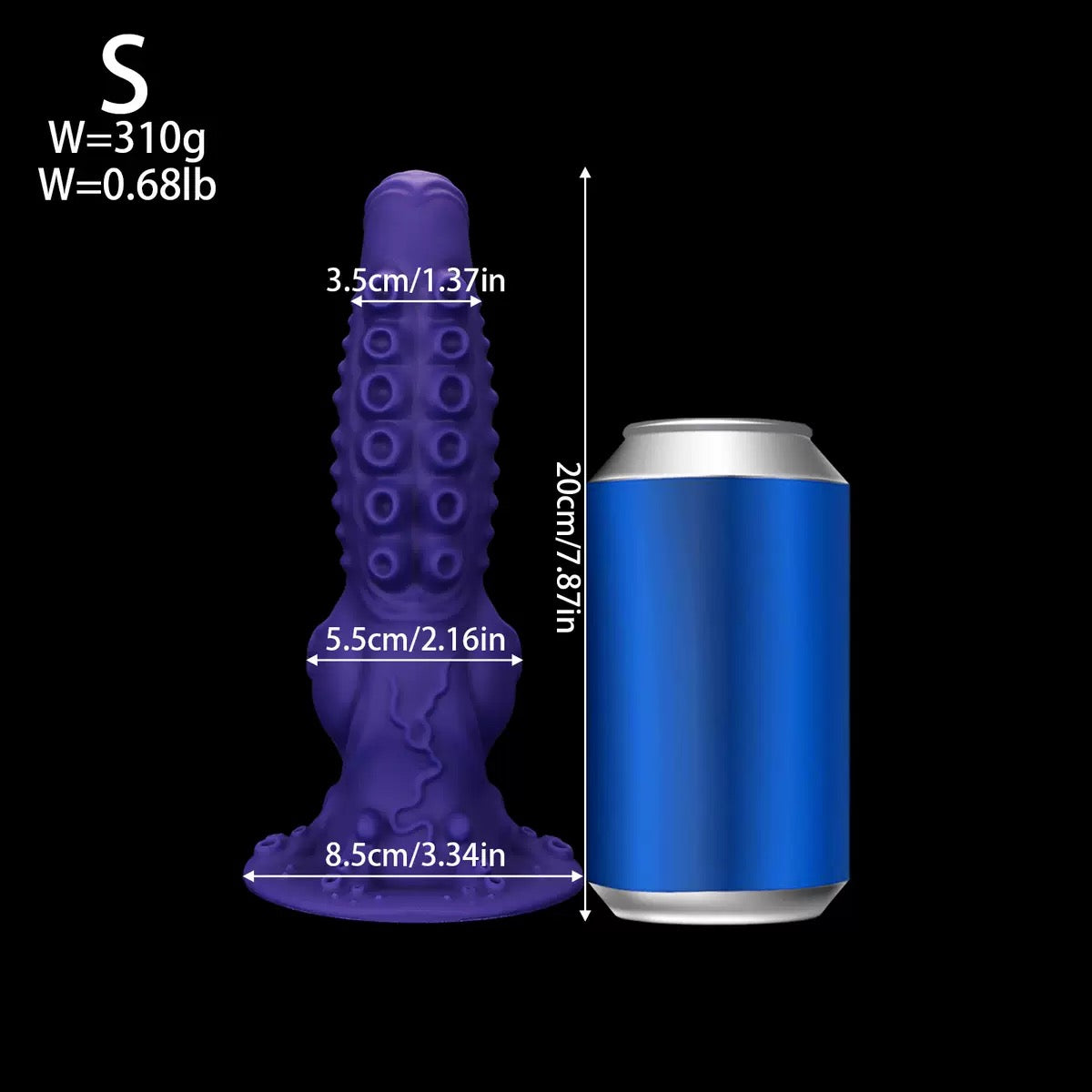 Gode Pieuvre Tentacule Violet Ventouse avec Nœud