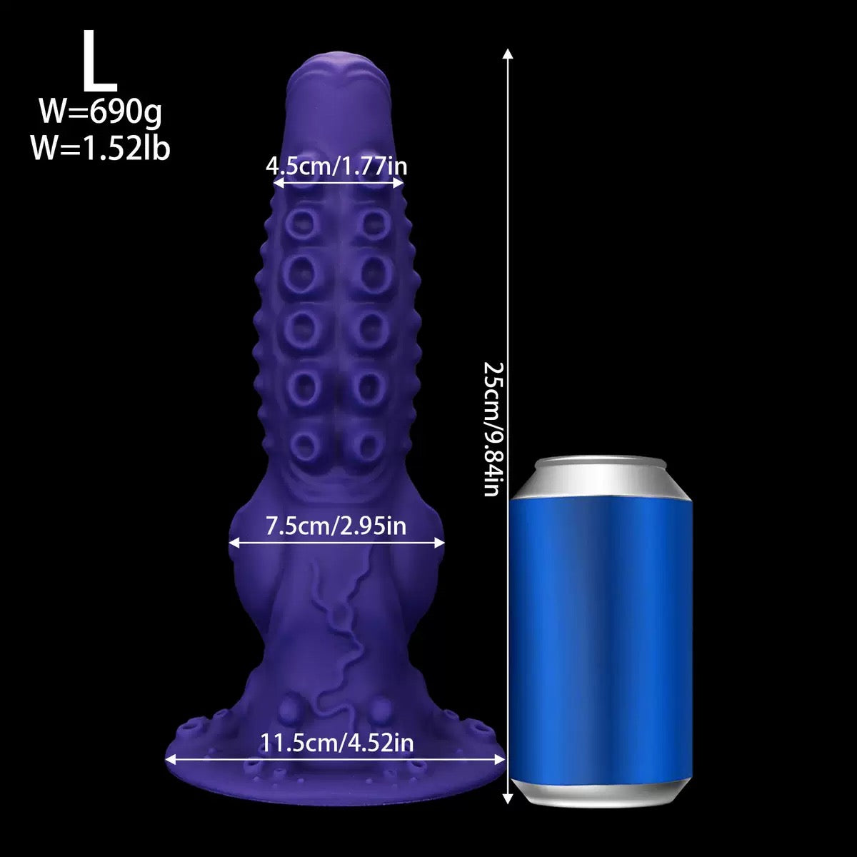 Gode Pieuvre Tentacule Violet Ventouse avec Nœud
