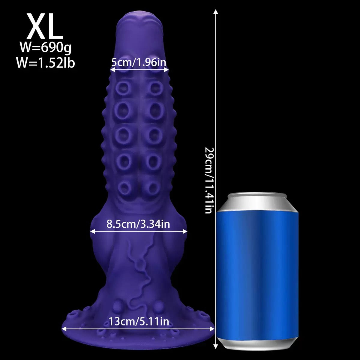 Gode Pieuvre Tentacule Violet Ventouse avec Nœud
