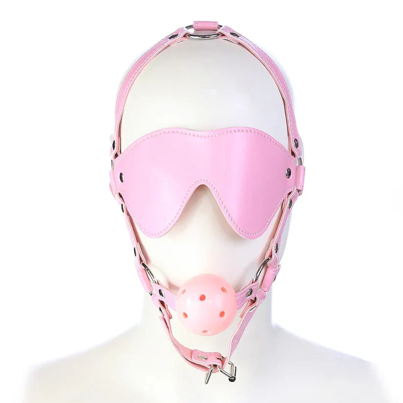 Bâillon Boule BDSM avec Masque Noir