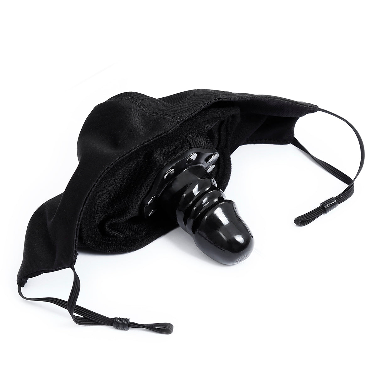 Masque Facial BDSM Discret 6 CM Avec Bâillon Gode