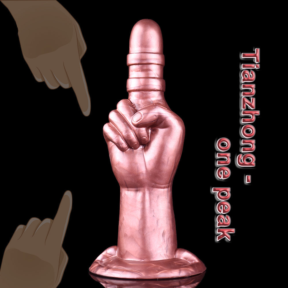 Gode Fist Fantasy Rose Doré avec Doigt