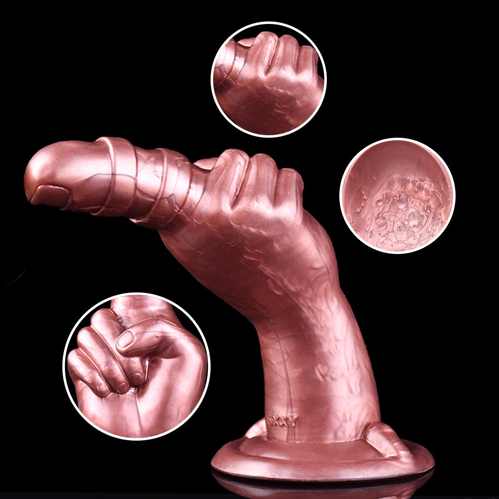 Gode Fist Fantasy Rose Doré avec Doigt