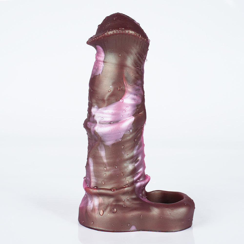 Gaine à pénis Fantaisie Cheval Marron Silicone 17,8 cm