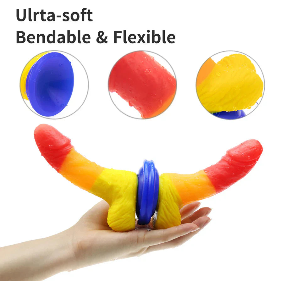 Gode Arc-en-ciel Petit Courbé pour Débutants 12 cm