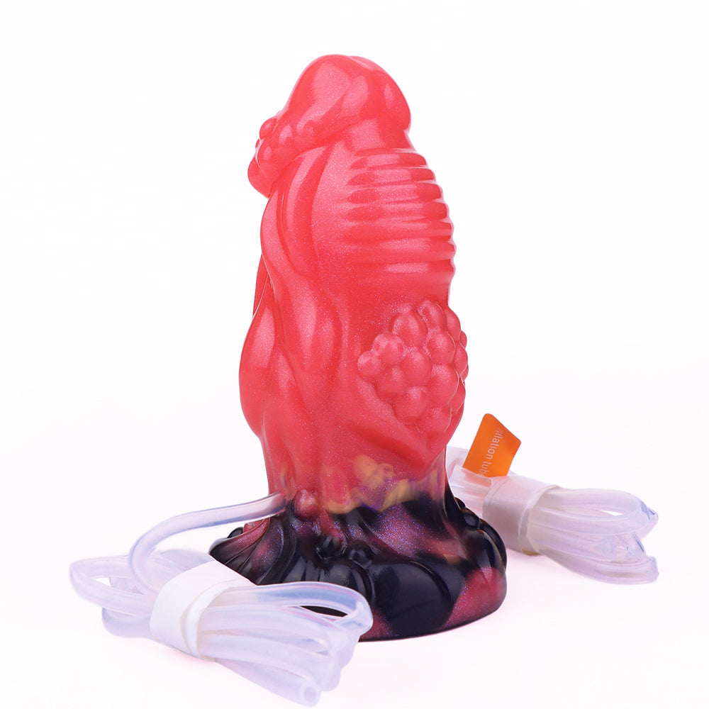 14 Cm Rouge Gode Gonflable Éjaculateur En Silicone