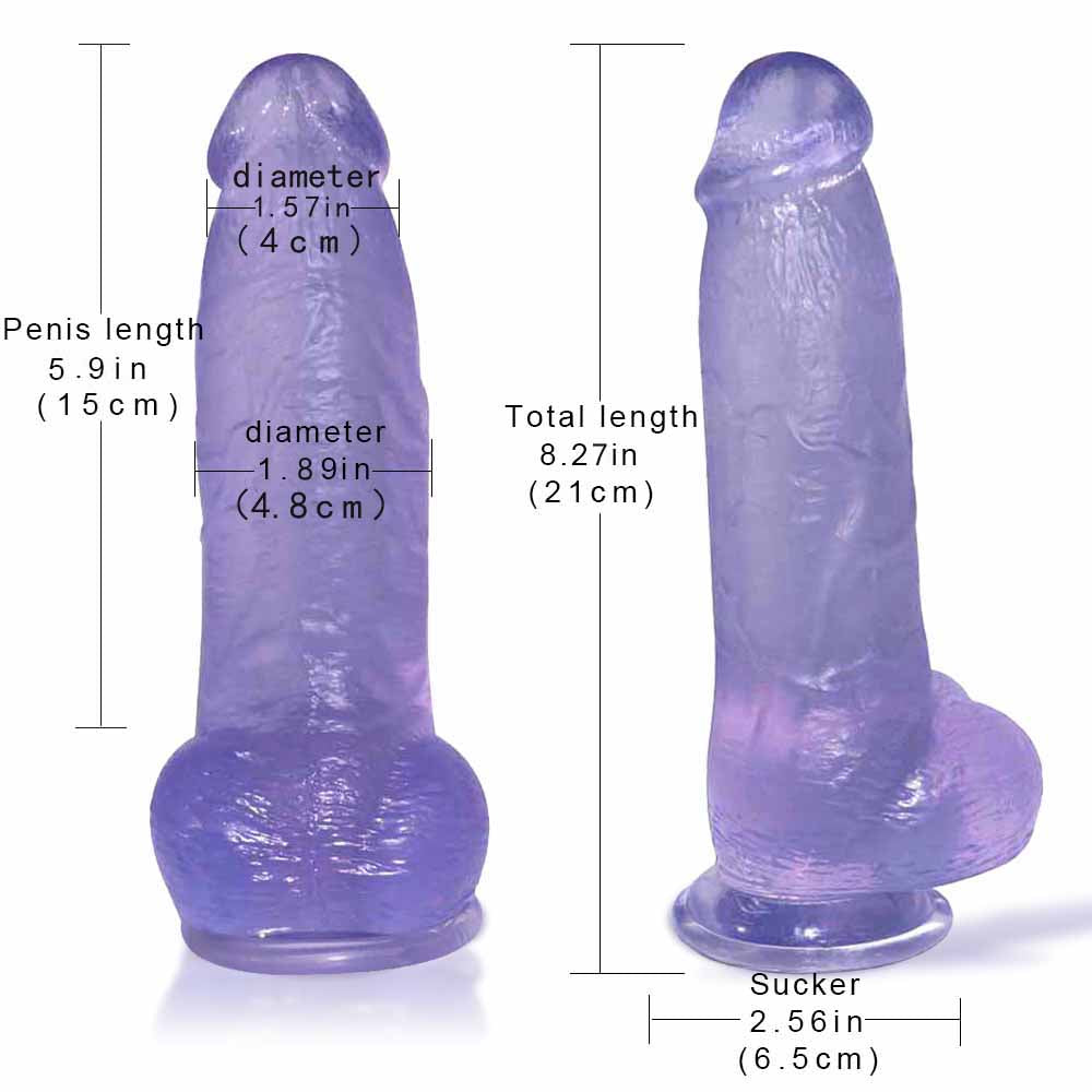 Gode Souple Réaliste En Jelly Bleu 21 cm