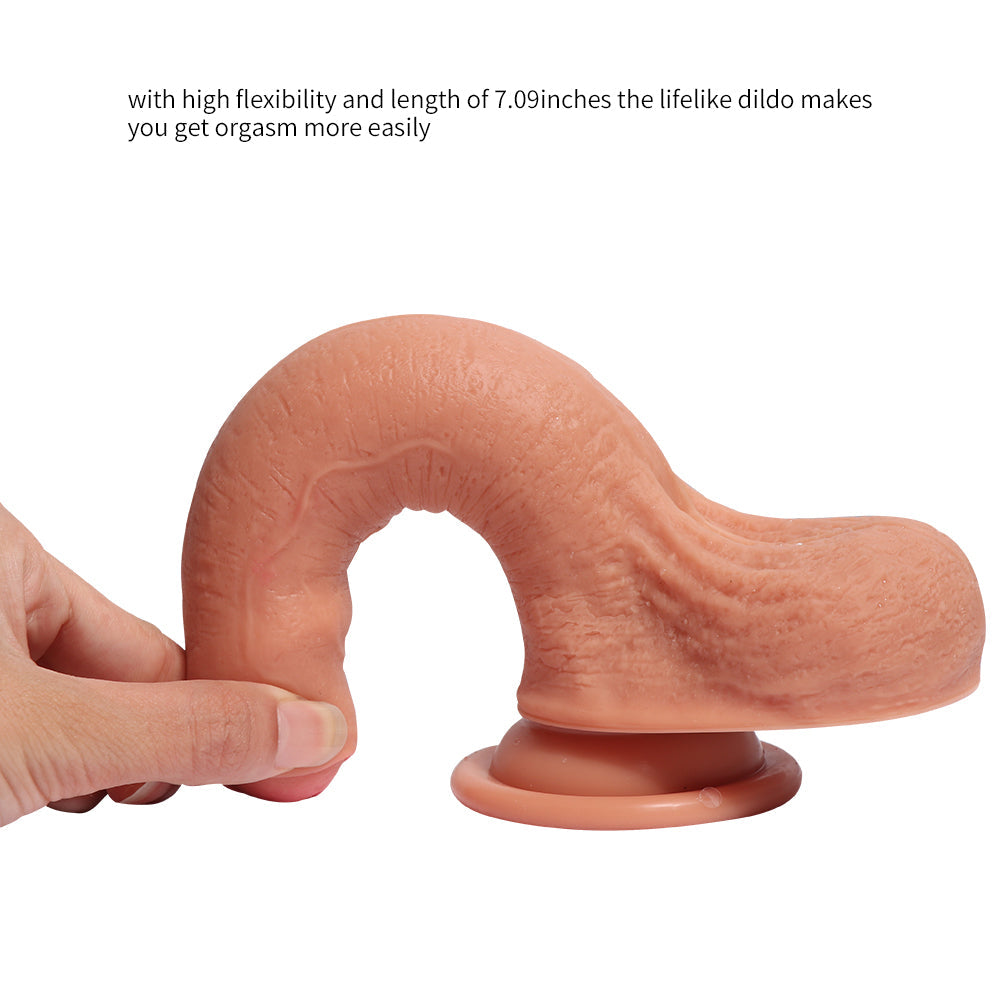 18 CM Non Circoncis Silicone Gode Ultra Réaliste