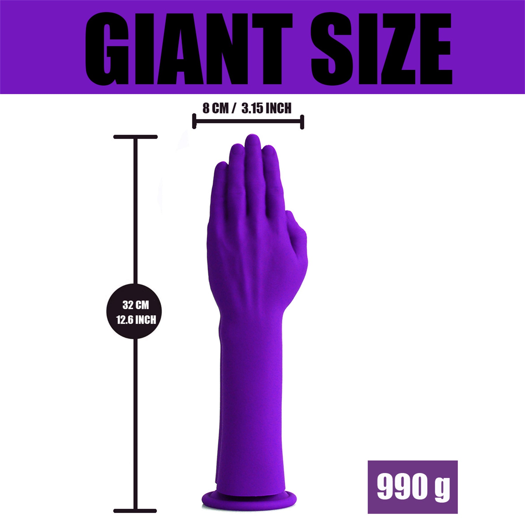 Gode Fist Double Main en Silicone 32 cm