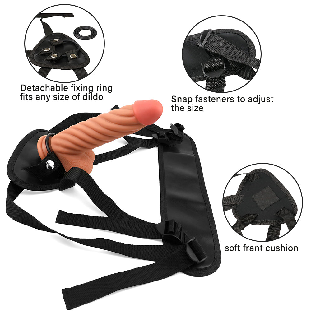 Lesbian Gode Ceinture Nervuré en Silicone 19,5 cm