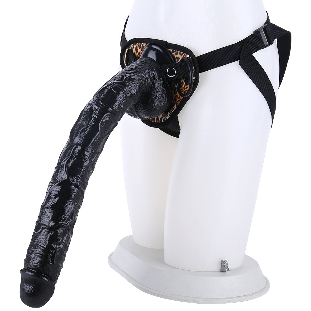 Gode Ceinture XXL Noir 43 cm avec Harnais