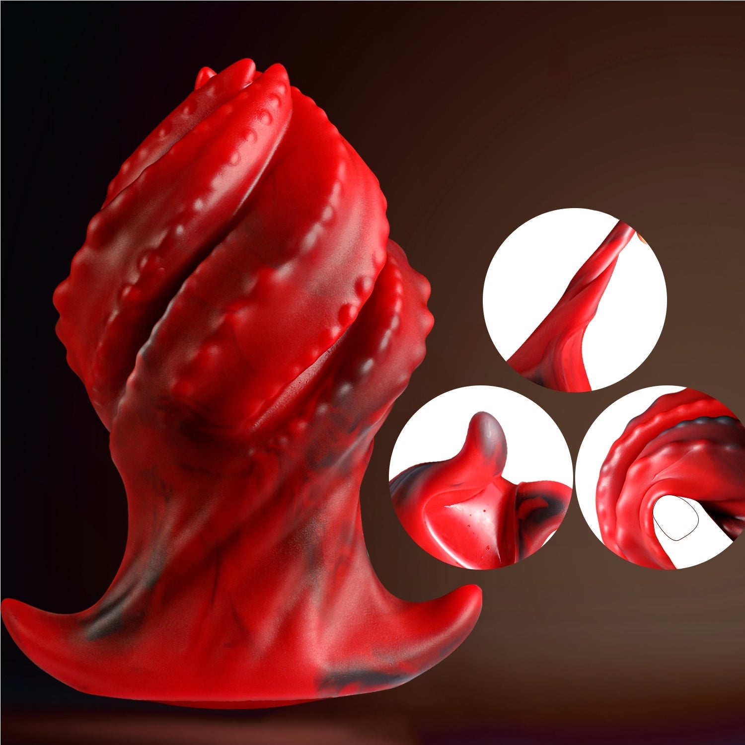 16 Cm Gros Plug Anal En Silicone Rouge Fileté