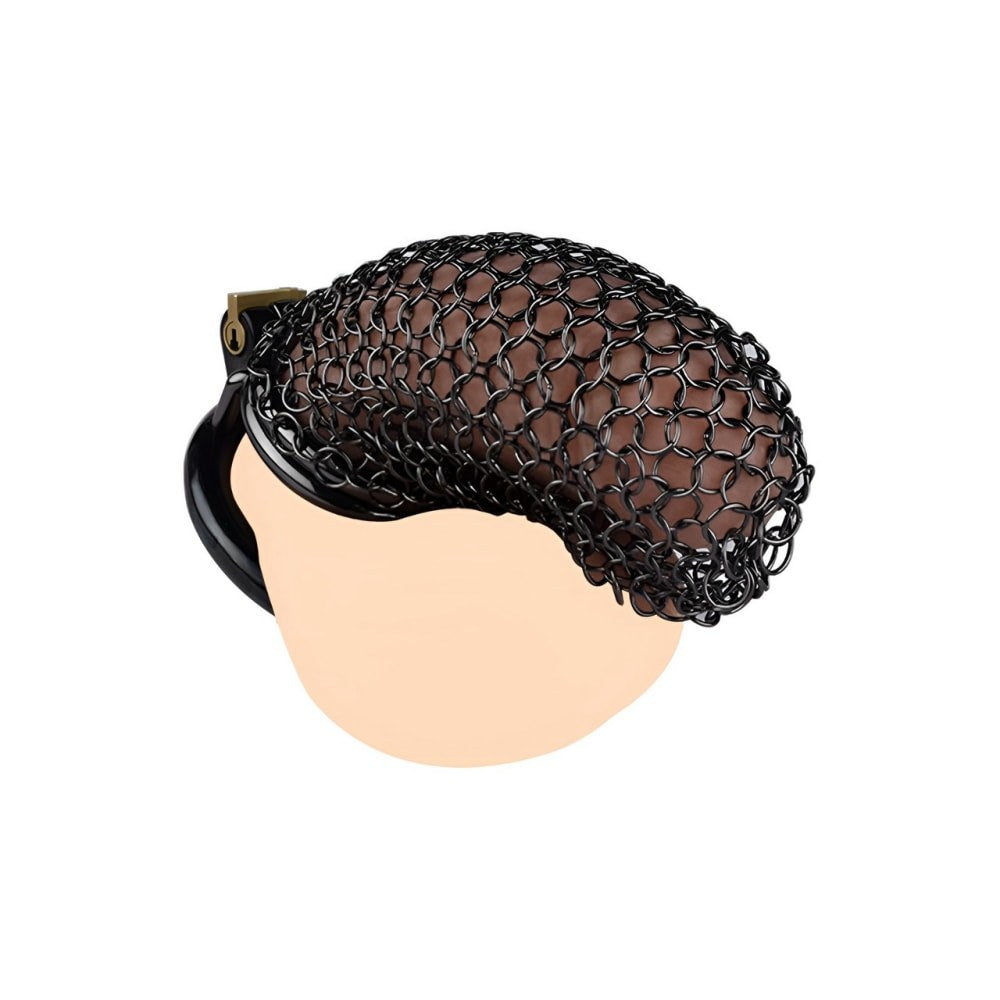 Cage de Chasteté Metal Homme Noir en Maille BDSM