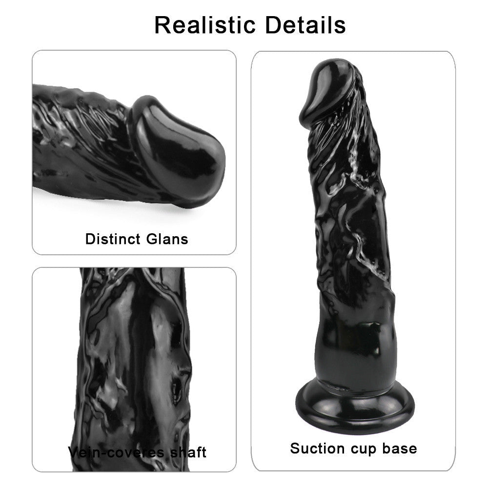 Gode Petit Noir Réaliste En Silicone 17,8 cm