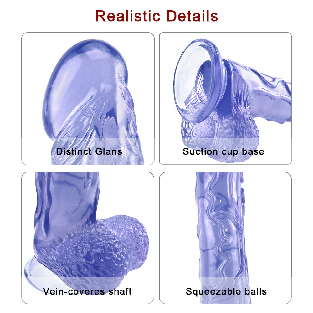 Gode Jelly Bleu Transparent Long 42 cm