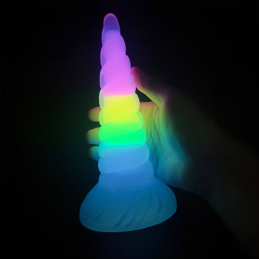 Gode Licorne Lumineux Arc-en-Ciel en Silicone  20.3 cm