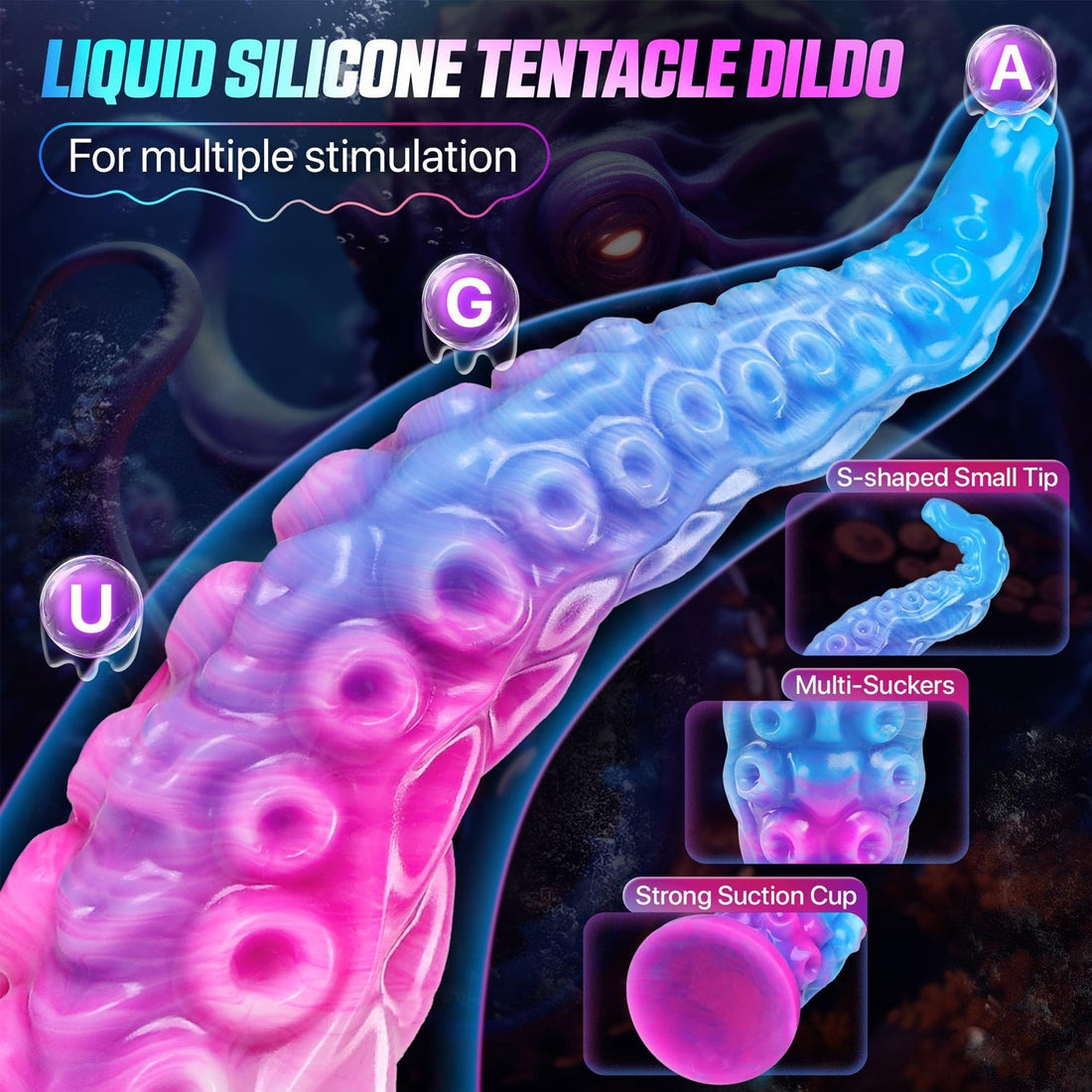 32.7 CM Fantaisie Silicone Long Gode Tentacule