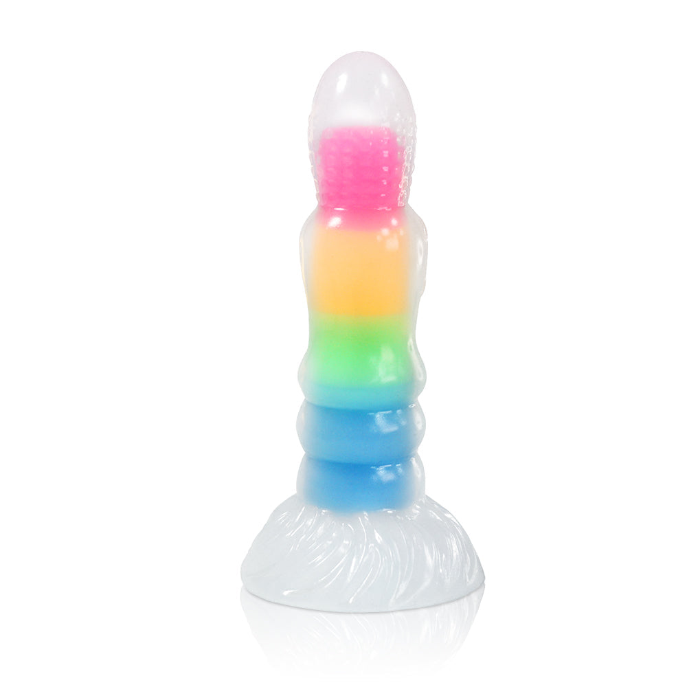 Gode Lumineux Arc-en-Ciel Transparent en Silicone 20 cm