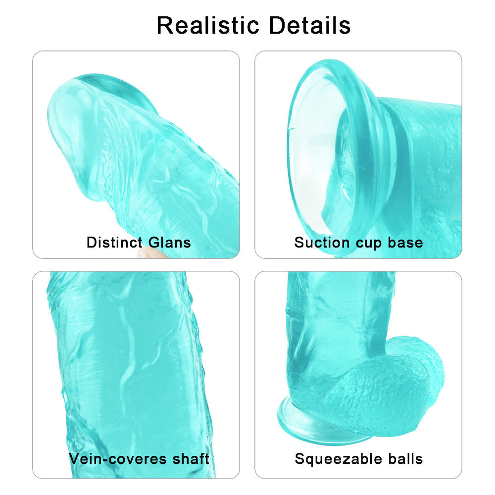 31 CM Vert Géant Épais Gode Jelly
