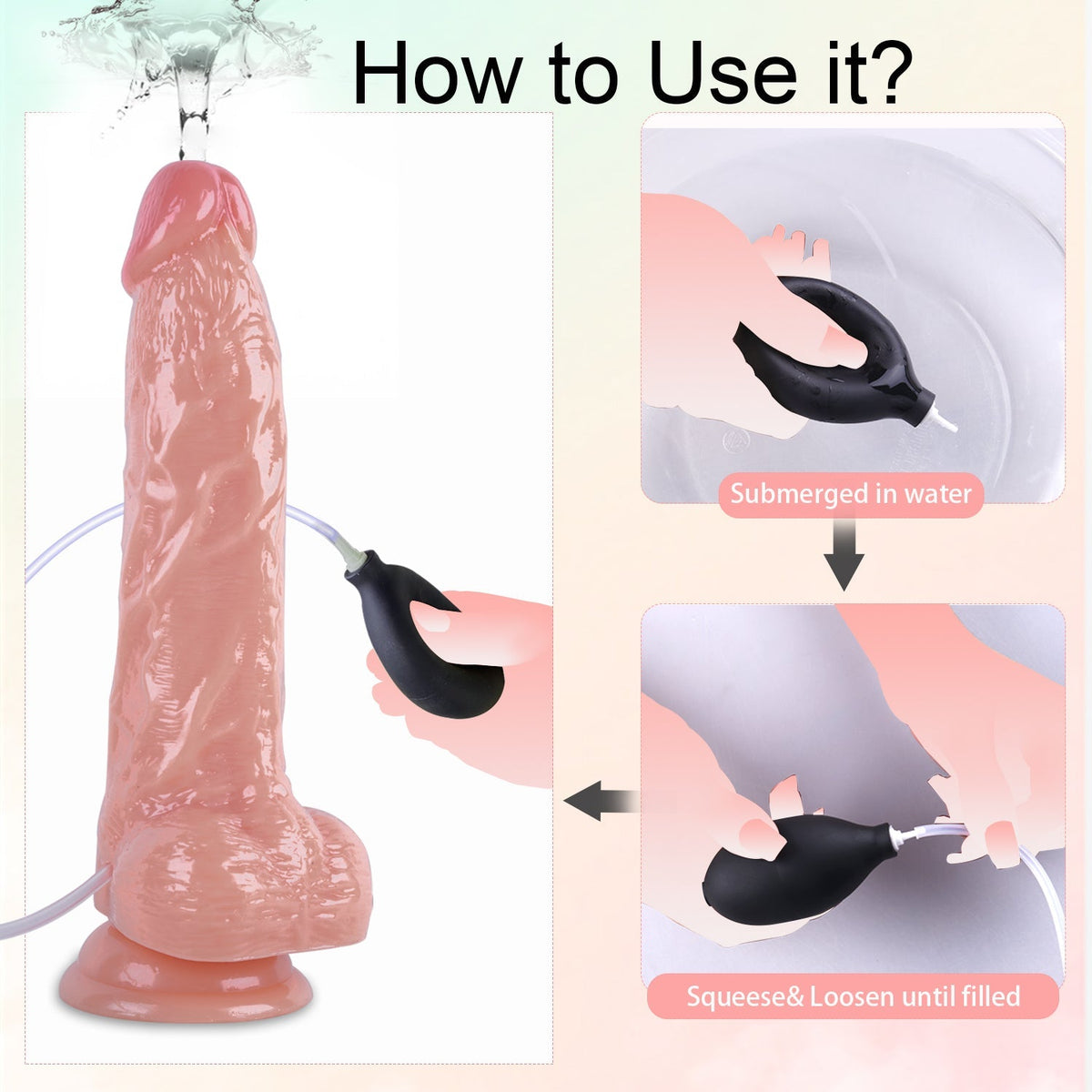 Gode Éjaculateur Ultra Réaliste Souple  23 cm