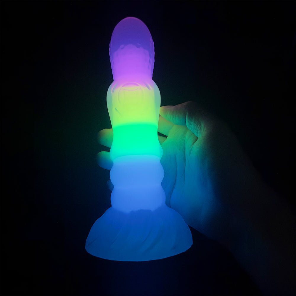 Gode Lumineux Arc-en-Ciel Transparent en Silicone 20 cm