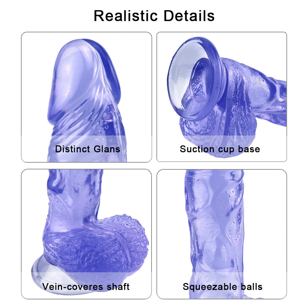 Gode Réaliste Bleu En Jelly Avec Ventouse 20,3 cm