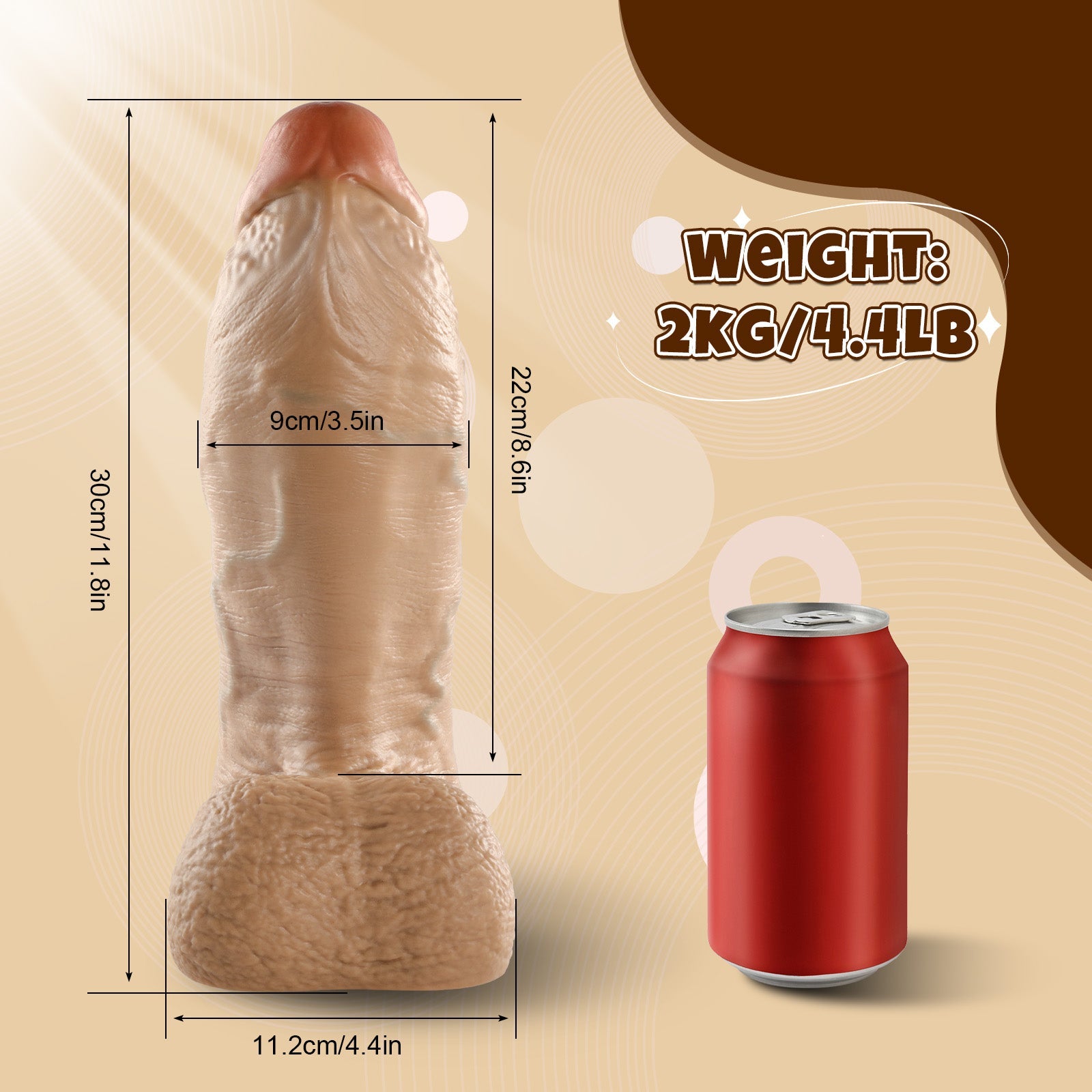 Gros Gode Réaliste en Silicone Ultra Épais 30 cm