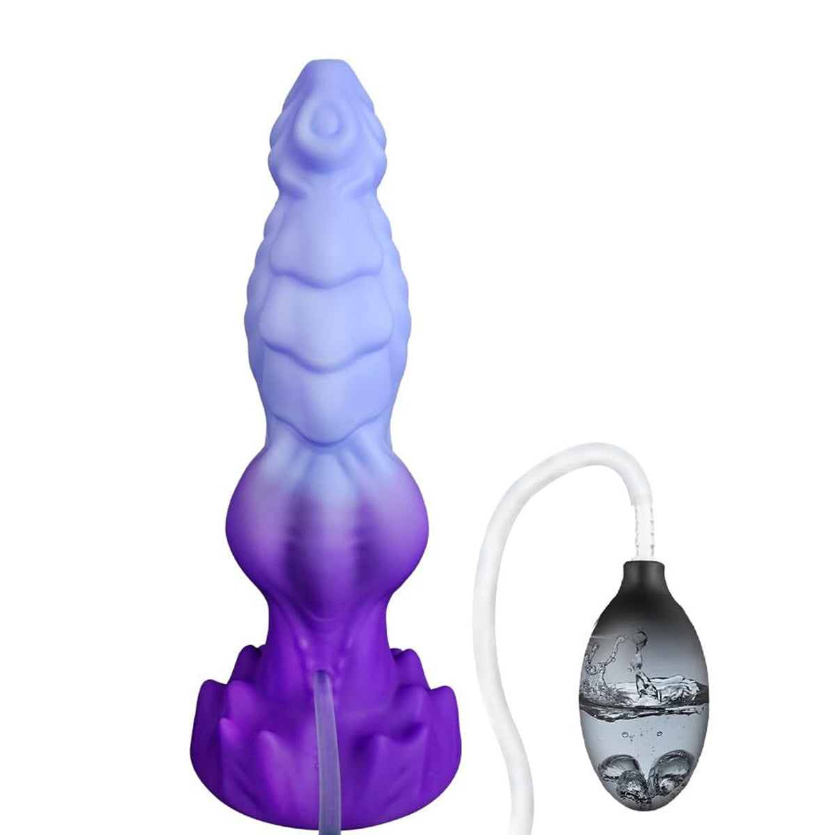 Gode Dragon Éjaculateur Violet en Silicone Souple 20,6 cm