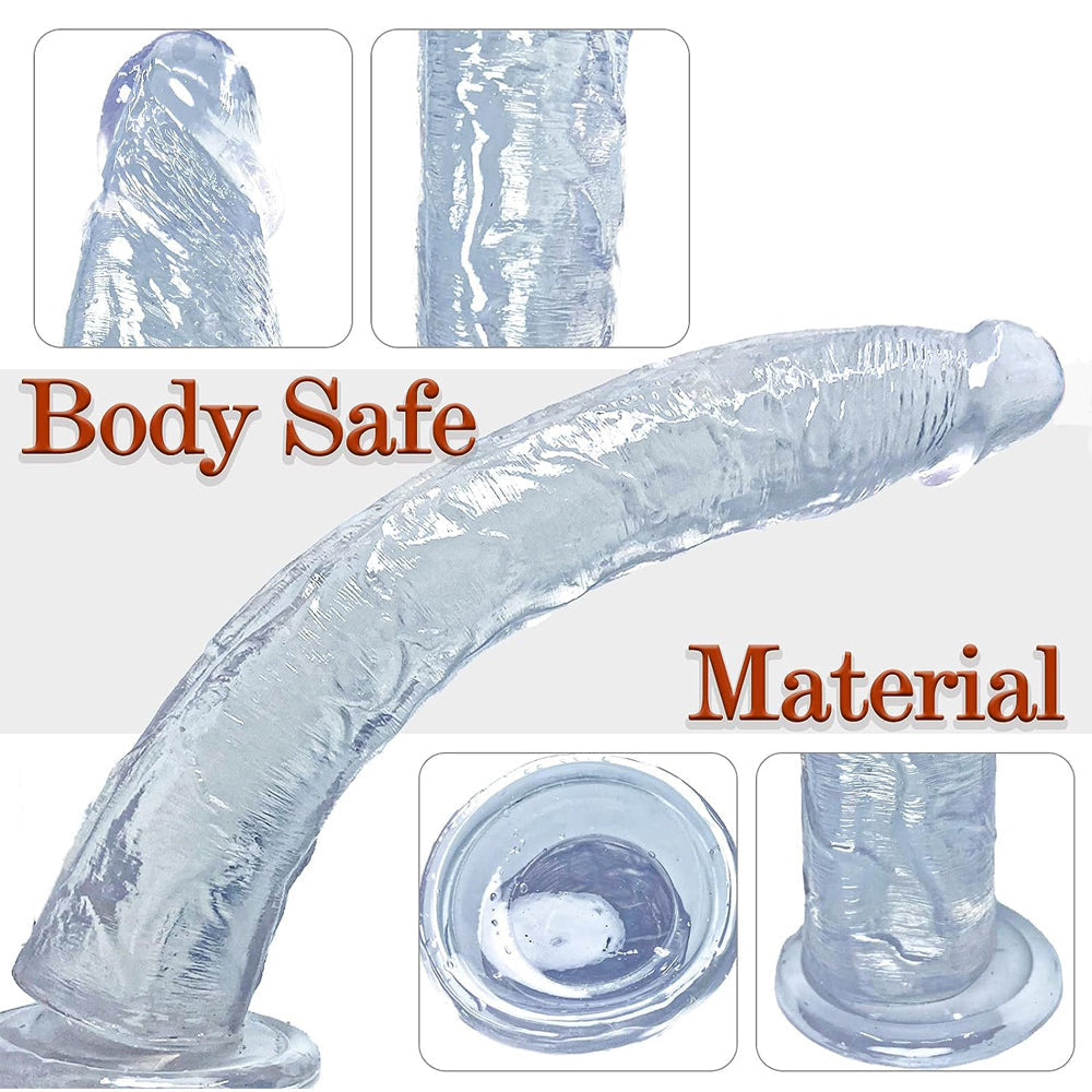Gode Jelly Transparent Extra Long 34 cm
