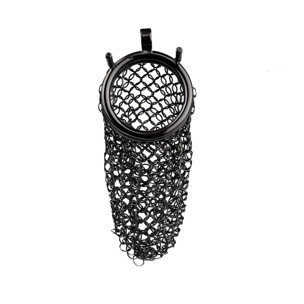 Cage de Chasteté Metal Homme Noir en Maille BDSM