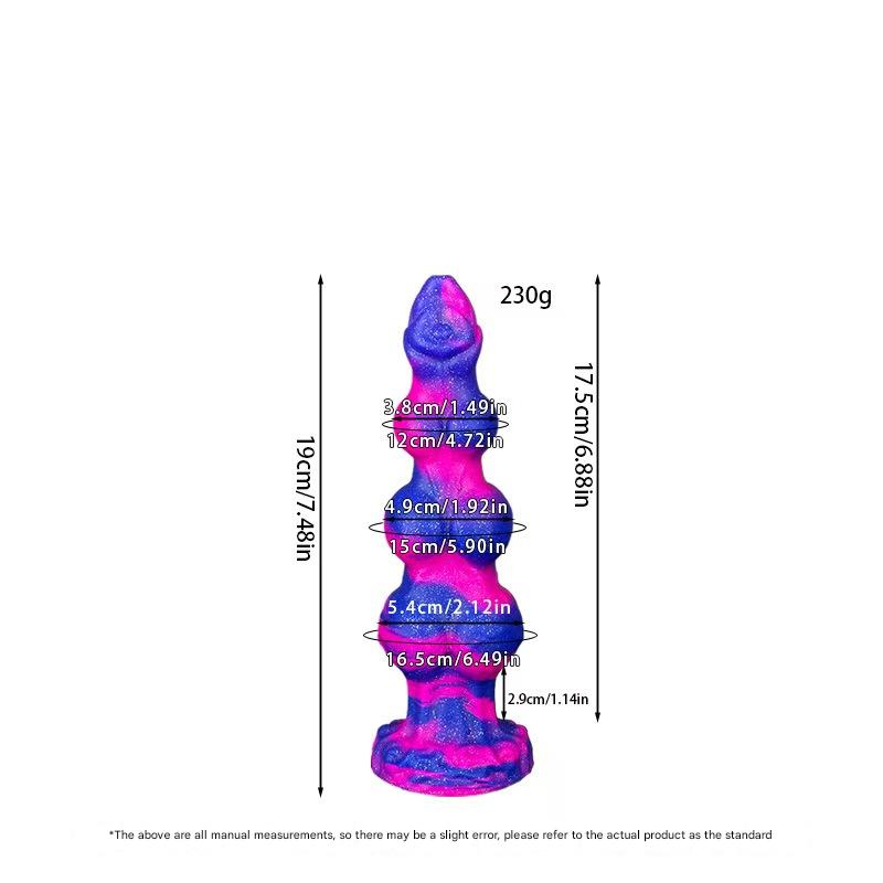 Gode Chien Monstre Coloré en Silicone avec Nœuds