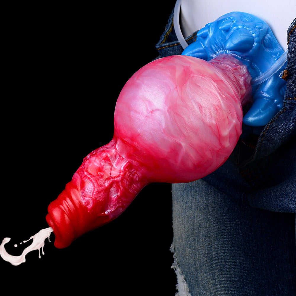 Gode Fantasy Rouge Gonflable éjaculateur 18 cm