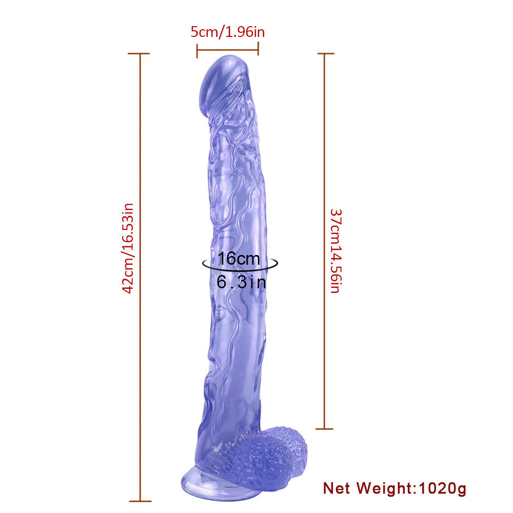 Gode Jelly Bleu Transparent Long 42 cm