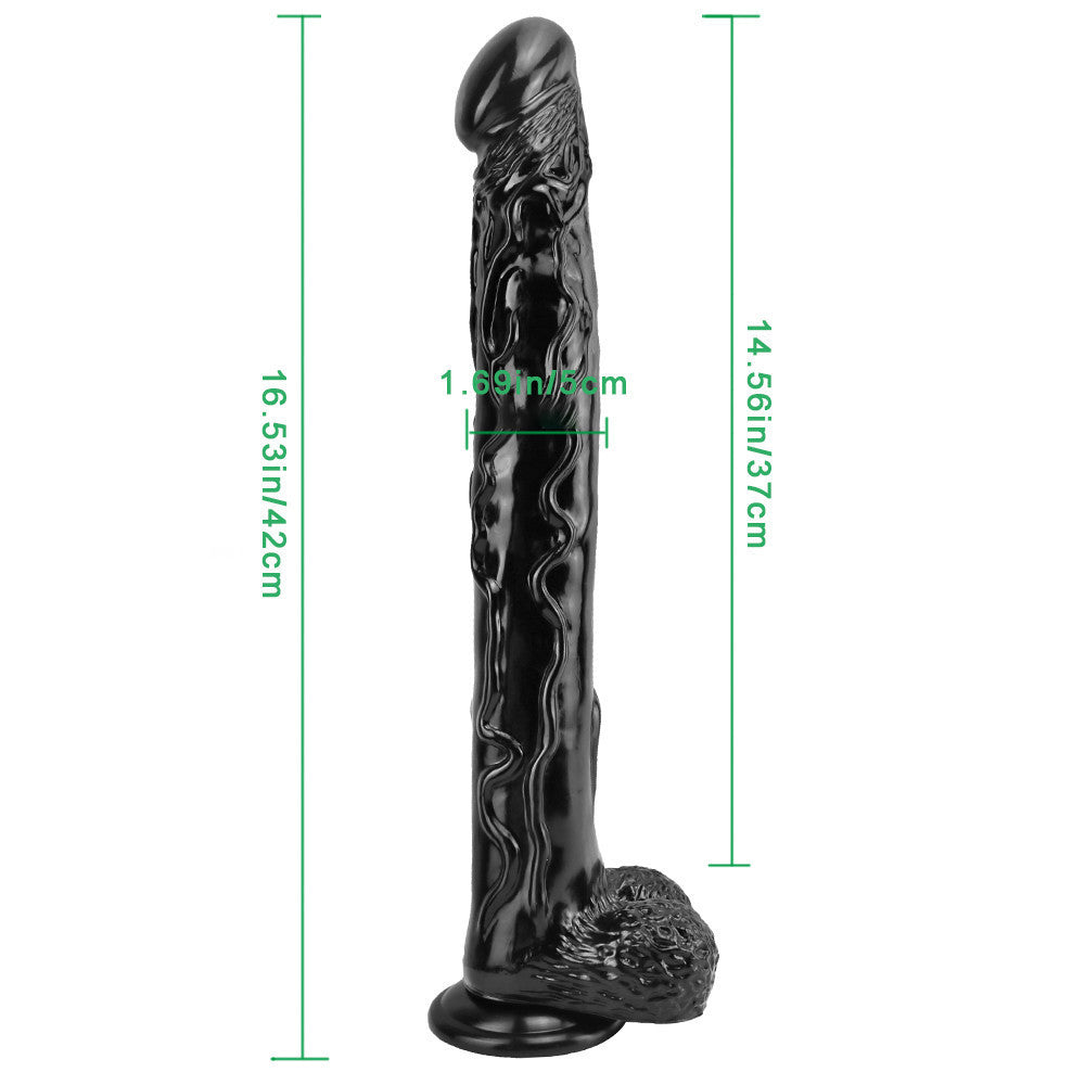 42 CM Long Noir Ventouse Gode Enorme