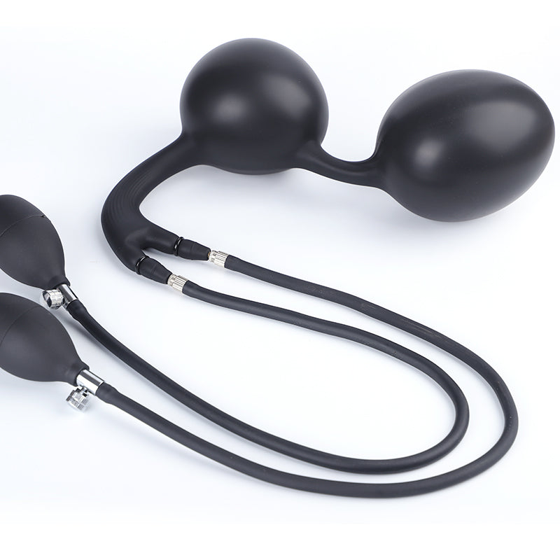 Plug Anal Gonflable Prostate avec Perles et Double Pompe