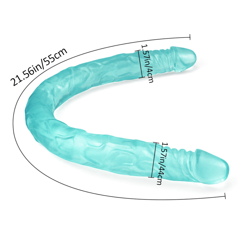 55 cm Vert Souple Double Gode Pour Lesbienne
