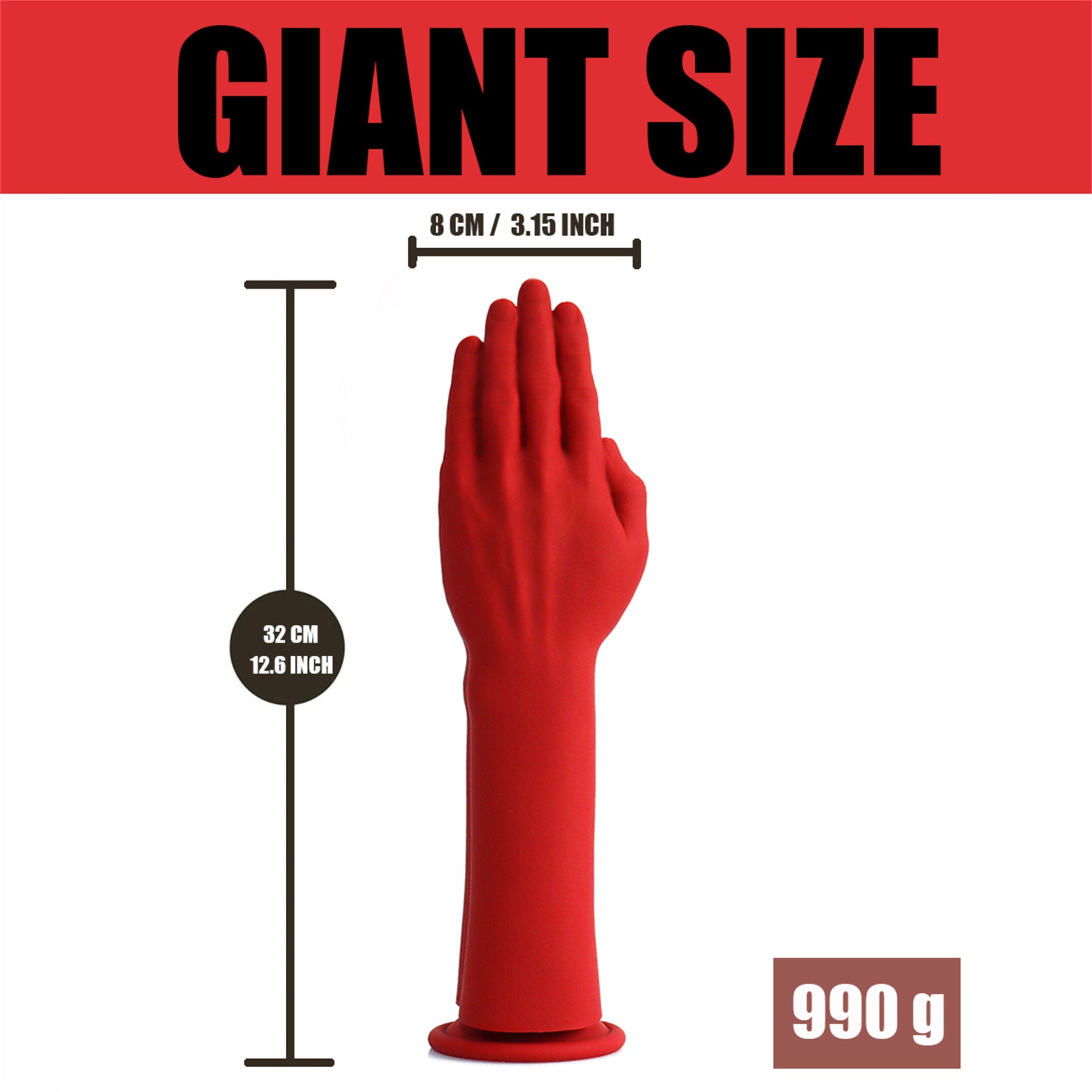 Gode Fist Double Main en Silicone 32 cm