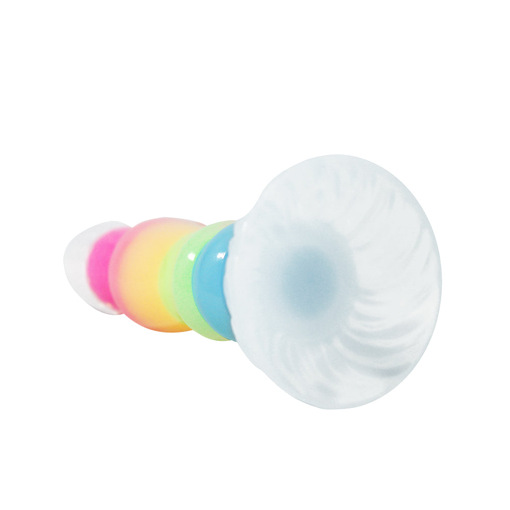 Gode Lumineux Arc-en-Ciel Transparent en Silicone 20 cm
