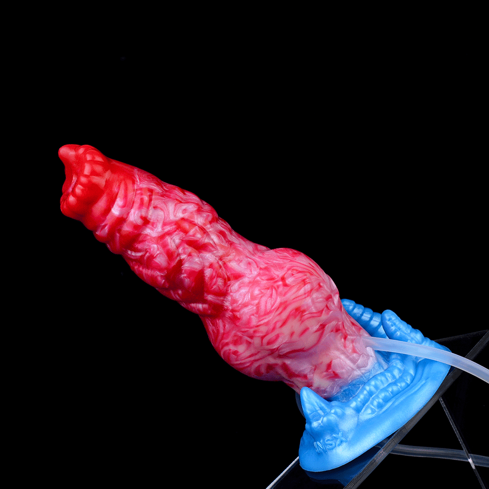 18,6 Cm Gode Chien Gonflable Éjaculateur En Silicone
