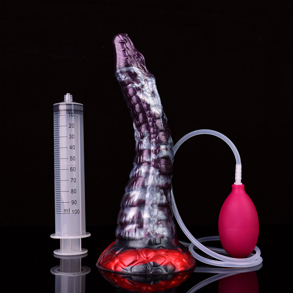 Gode Dragon Éjaculateur Fantasy Courbé 25 cm